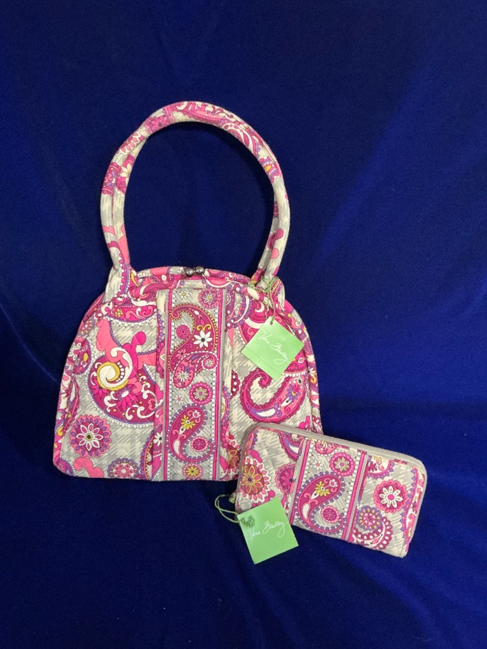 Vera Bradley Paisley meets plaid handbag and wallet set